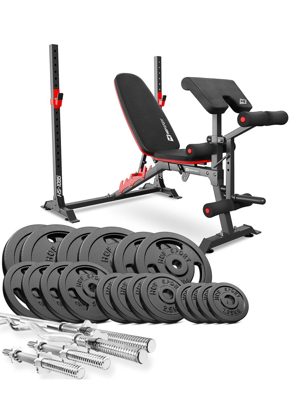 Набір STRONG 146 кг з лавкою HS1095 Hop-Sport (301538605)