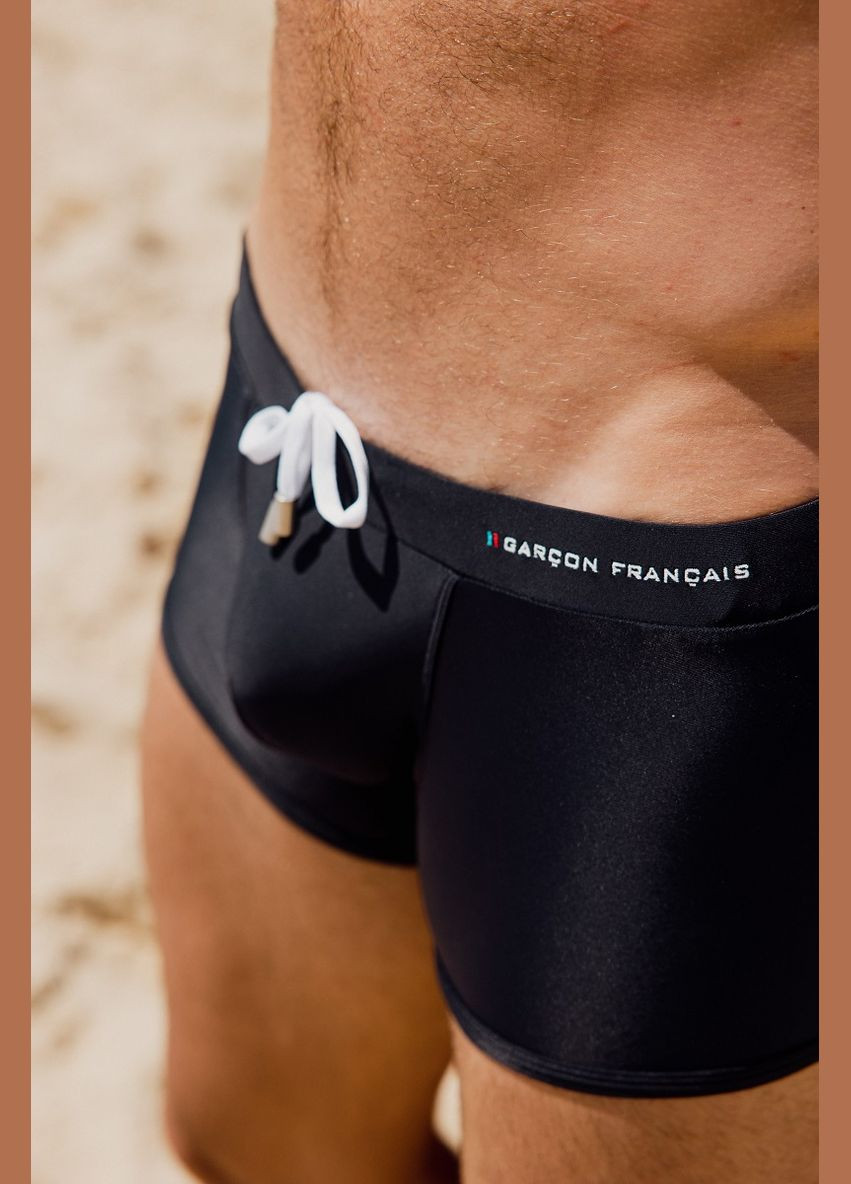 Мужские черные спортивные, пляжные плавки пляжные boxer de bain21noi шорты, брифы Garcon Francais