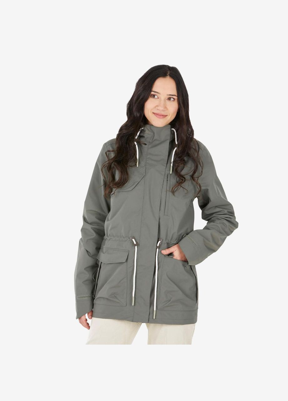 Оливкова (хакі) демісезонна куртка жіноча nh550 для туризму хакі Quechua