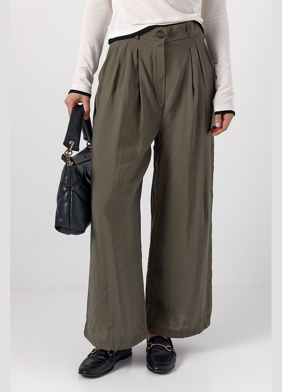 Штаны-кюлоты с высокой талией - черный Lurex (324392771)