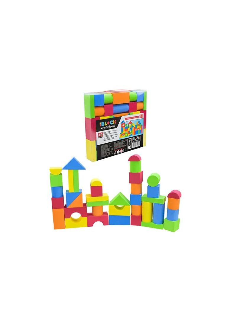 Конструктор м'який EVA 38 деталей PL89905 в асортименті Iblock Кон5648 (370653104)