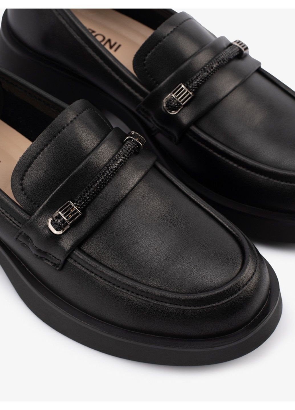 Renzoni Жіночі лофери 1100664 чорний з натуральна шкіра, — демісезон (302893968)