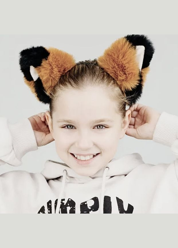 Обруч на голову с меховыми ушками "Лисица" для квадробики, косплея, аниме No Brand (309020957)