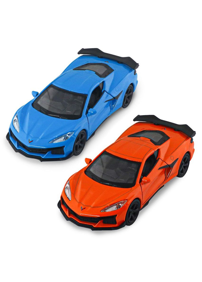 Автомодель - Chevrolet Corvette Z06 2023 (оранжевый, светло-голубой) TechnoDrive (342752915)
