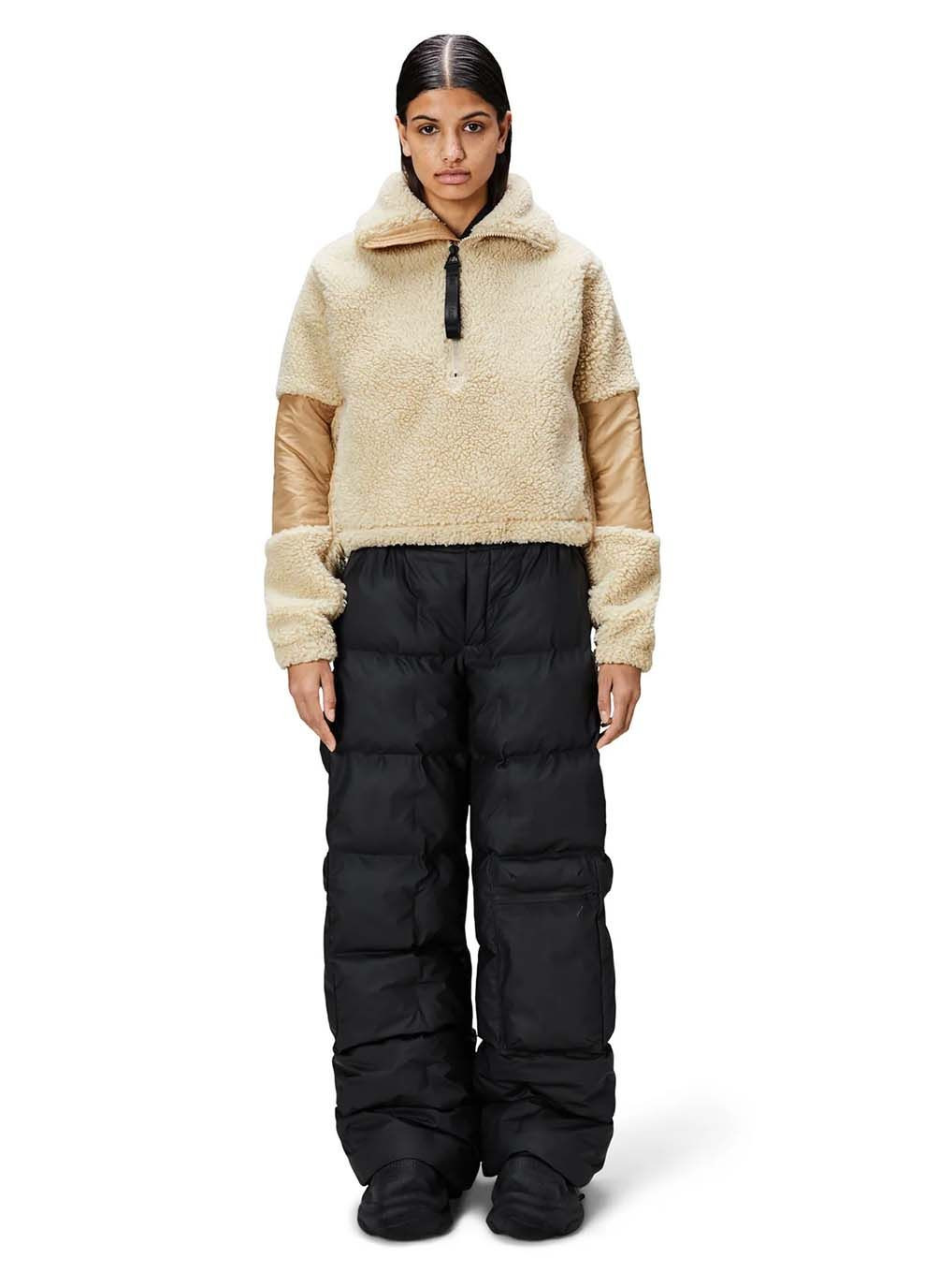 Бежева демісезонна жіноча куртка w kofu fleece pullover t1 бежевий Rains