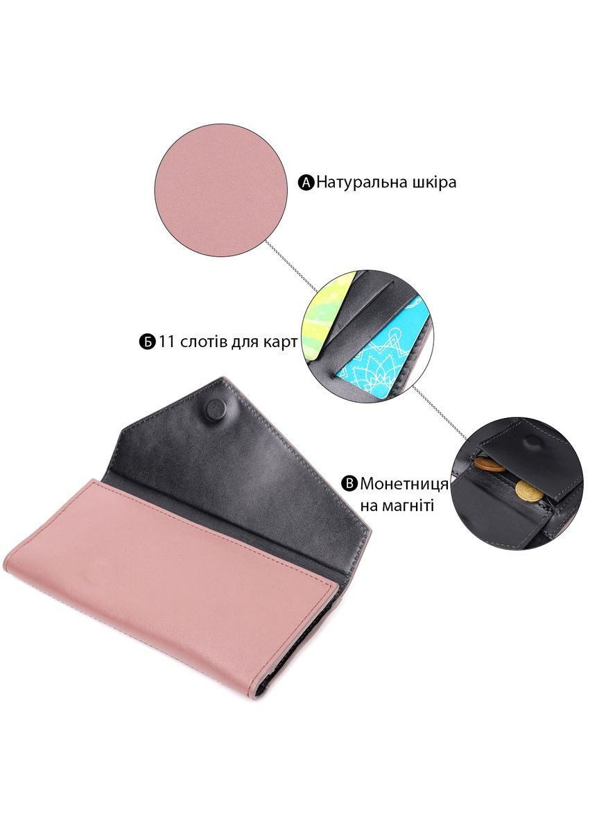 Якісний гаманець із монетницею зовні з натуральної шкіри пудровий 11648 Grande Pelle (329198270)