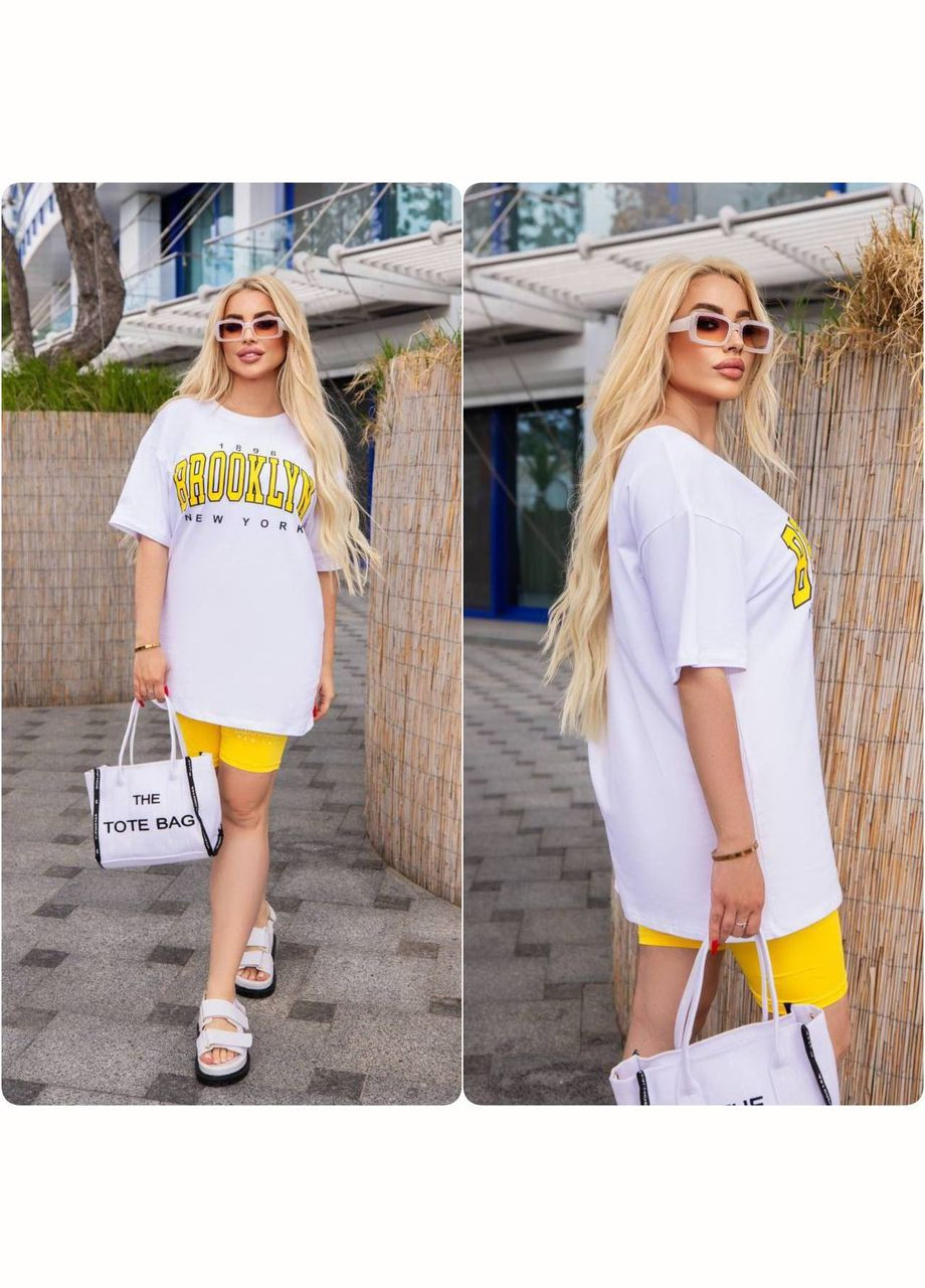 Стильный костюм из футболки свободного кроя и велосипедов. Україна (337508575)