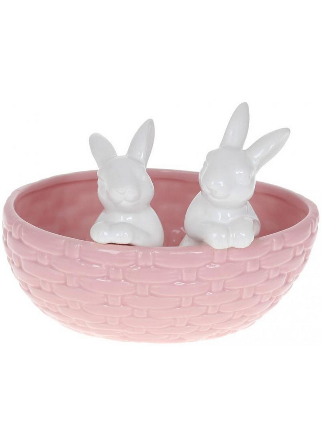Декоративне кашпо "Кролики в кошику", кераміка 20х15х14,5 см Bona (289458722)