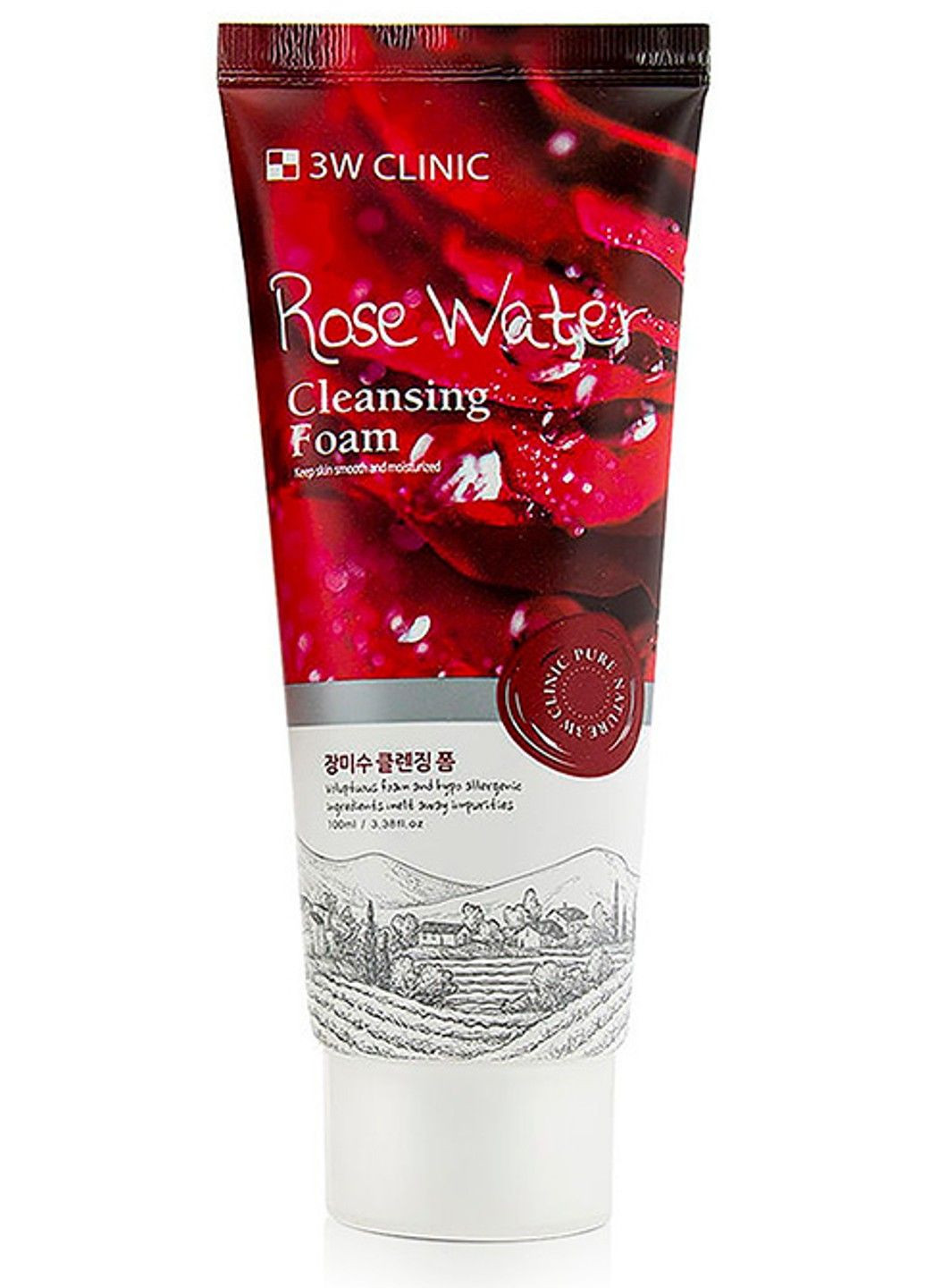 Пінка для вмивання Трояндова Вода, Rose Water Cleansing Foam - 100 мл 3W Clinic (285813578)
