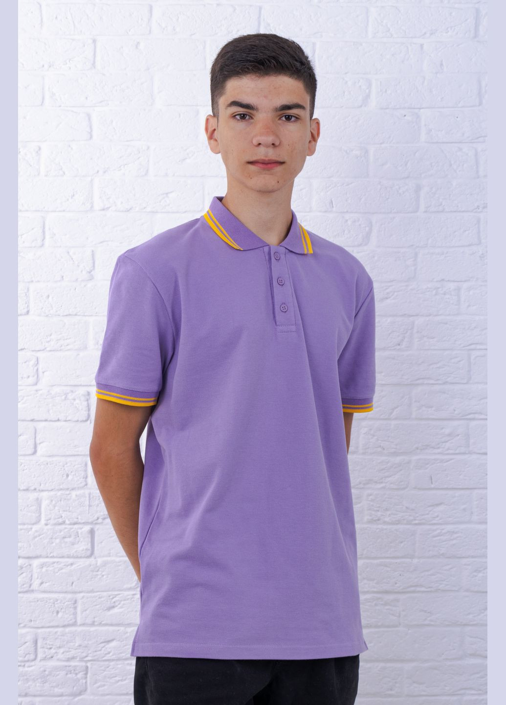 Лавандовая футболка-сиреневая с желтой полоской футболка поло мужская classic 3xl(56) для мужчин TvoePolo