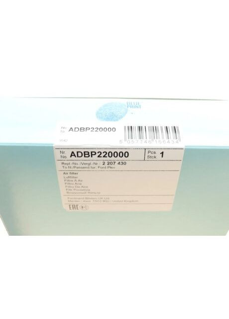 Фільтр повітряний Ford Transit Connect 1.5 EcoBlue 15-/Tourneo Connect 1.5TDCi/EcoBlue 13- ADBP220000 (opt-om) Blue Print (361005838)