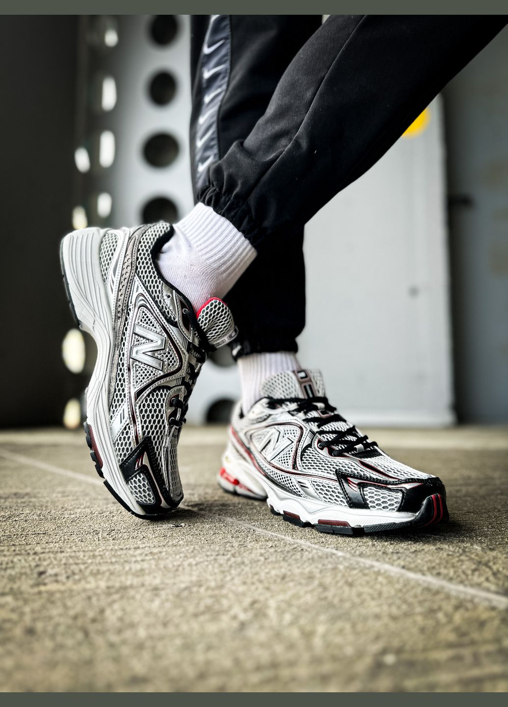 Серые всесезонные кроссовки мужские new balance 1064 gray red silver | нью беланс 1000 серые красные серебряные No Brand