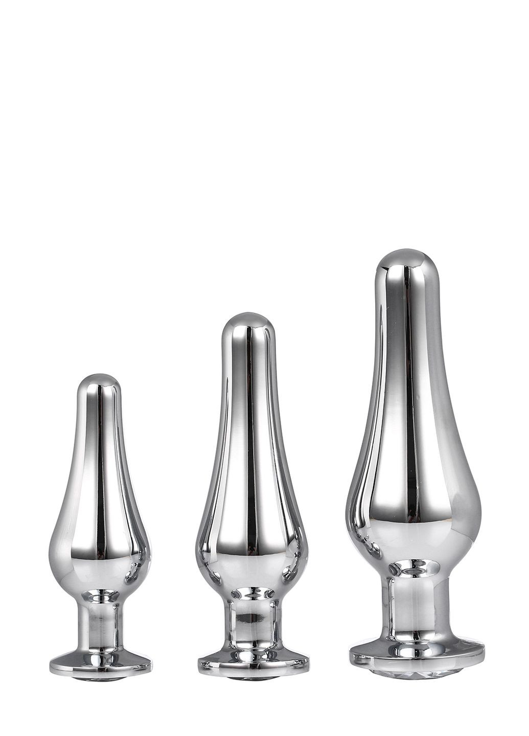 Набор анальных пробок конической формы GLEAMING LOVE PLEASURE SET SILVER Dream Toys (332053125)
