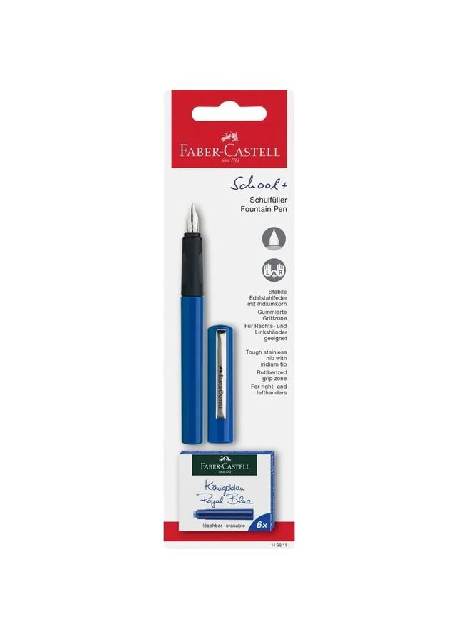 Ручка перова синій колір корпусу, сині чорнила, FaberCastell 149811 Faber-Castell (280941509)