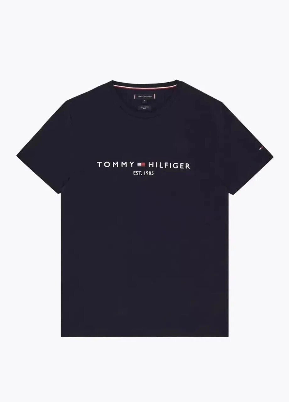 Темно-синяя футболка мужская с коротким рукавом Tommy Hilfiger EST.1985