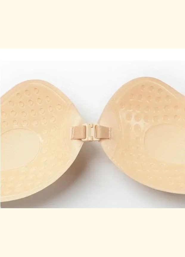 Бежевый пуш-ап бюстгальтер на силиконовой основе в форме полумесяца fly bra decollete No Brand