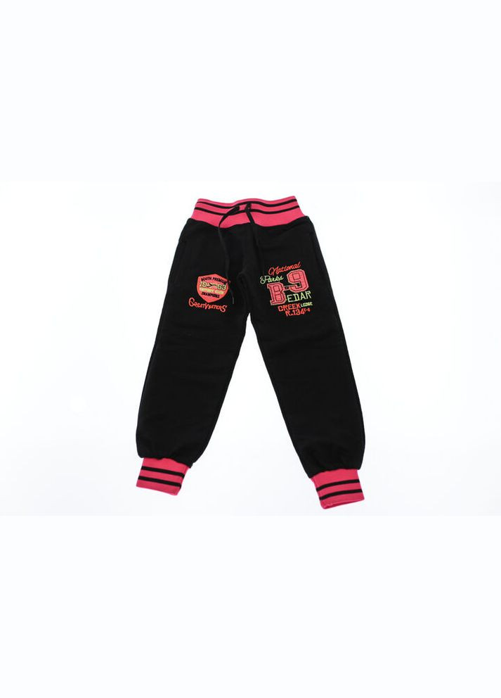 Черные демисезонные джоггеры штаны для девочки трикотажные в-9 черный 98 см (36193) BABYKROHA