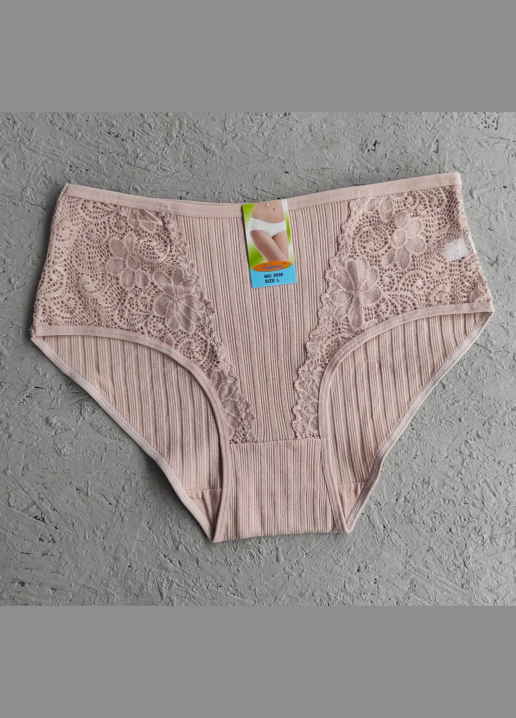 Трусики сліпи в рубчик з мереживом Sulanni (298126824)