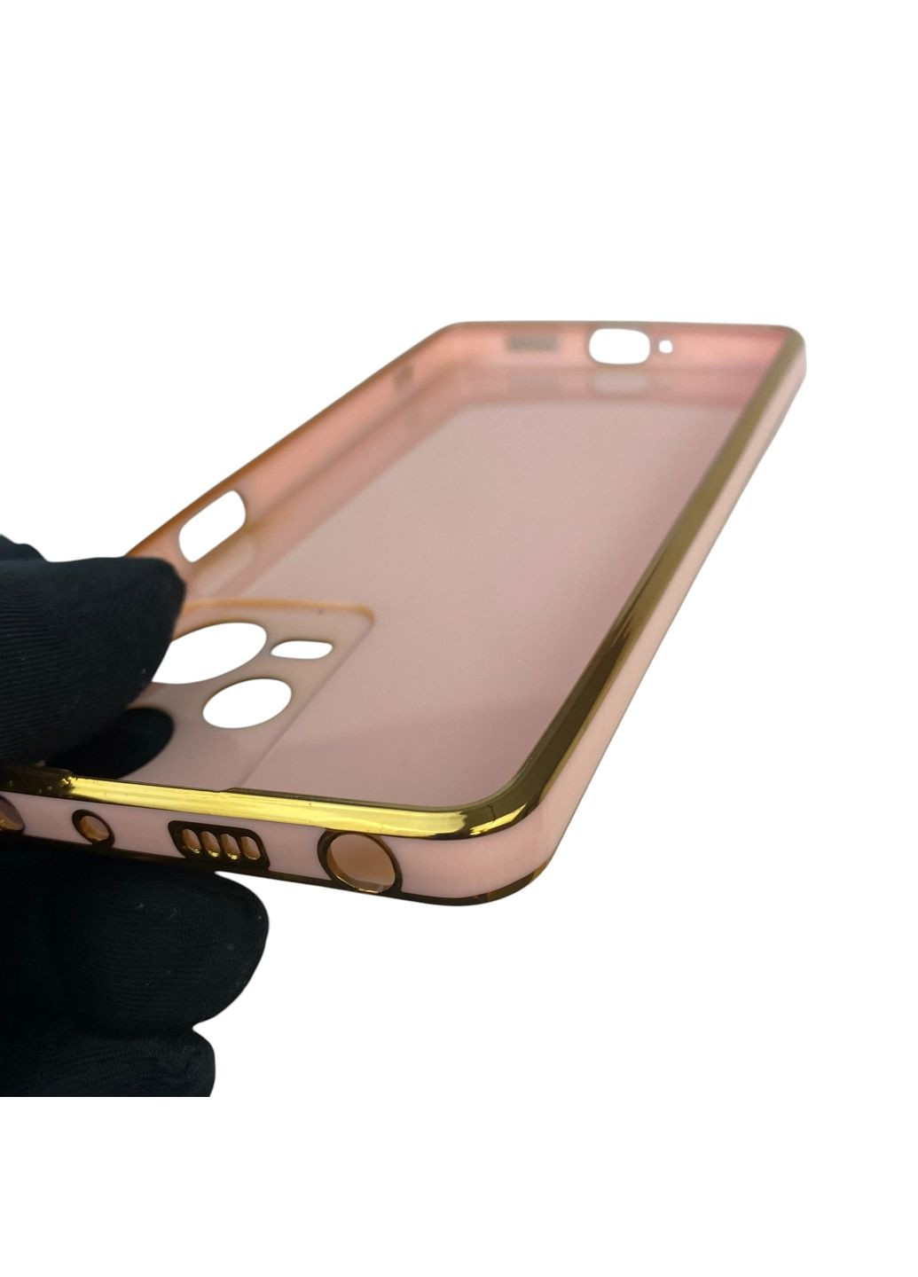 Чохол для Redmi Note 12 Pro 5G з кільцем-підставкою із золотою окантовкою на сяомі редмі нот 12 про пудровий gs1 Xiaomi (366232377)