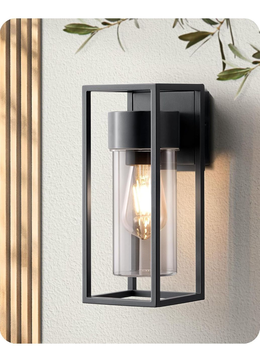 Уличный светильник E27 с пластиковым плафоном 27х14х11 см черный Edishine Amazon (370878162)