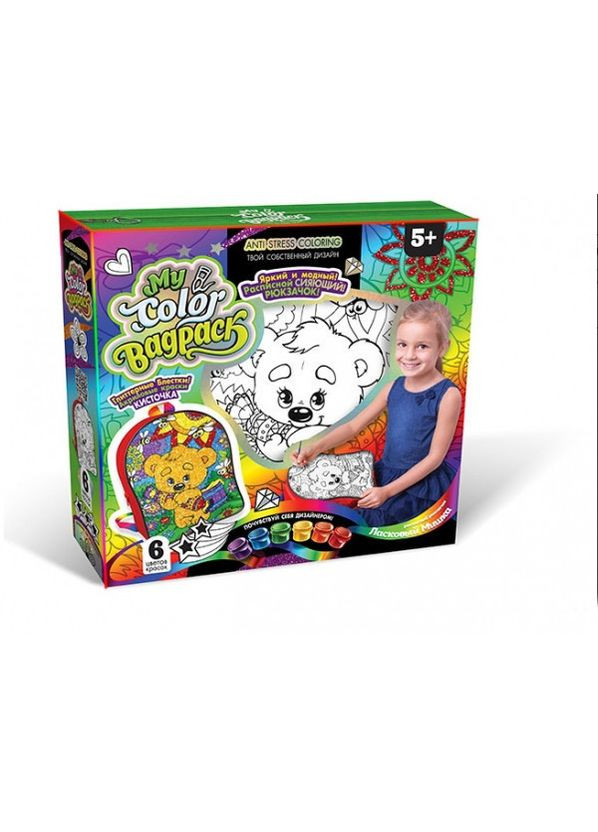 Комплект креативного творчества My Color BagPack CBP-01 Рюкзак-раскраска Мишка Danko Toys (363266694)