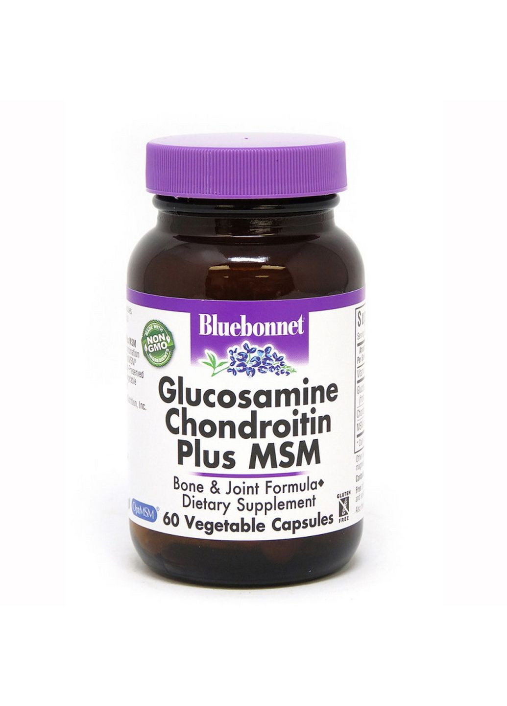 Препарат для суставов и связок Glucosamine Chondroitin plus MSM, 60 вегакапсул Bluebonnet Nutrition (293337997)