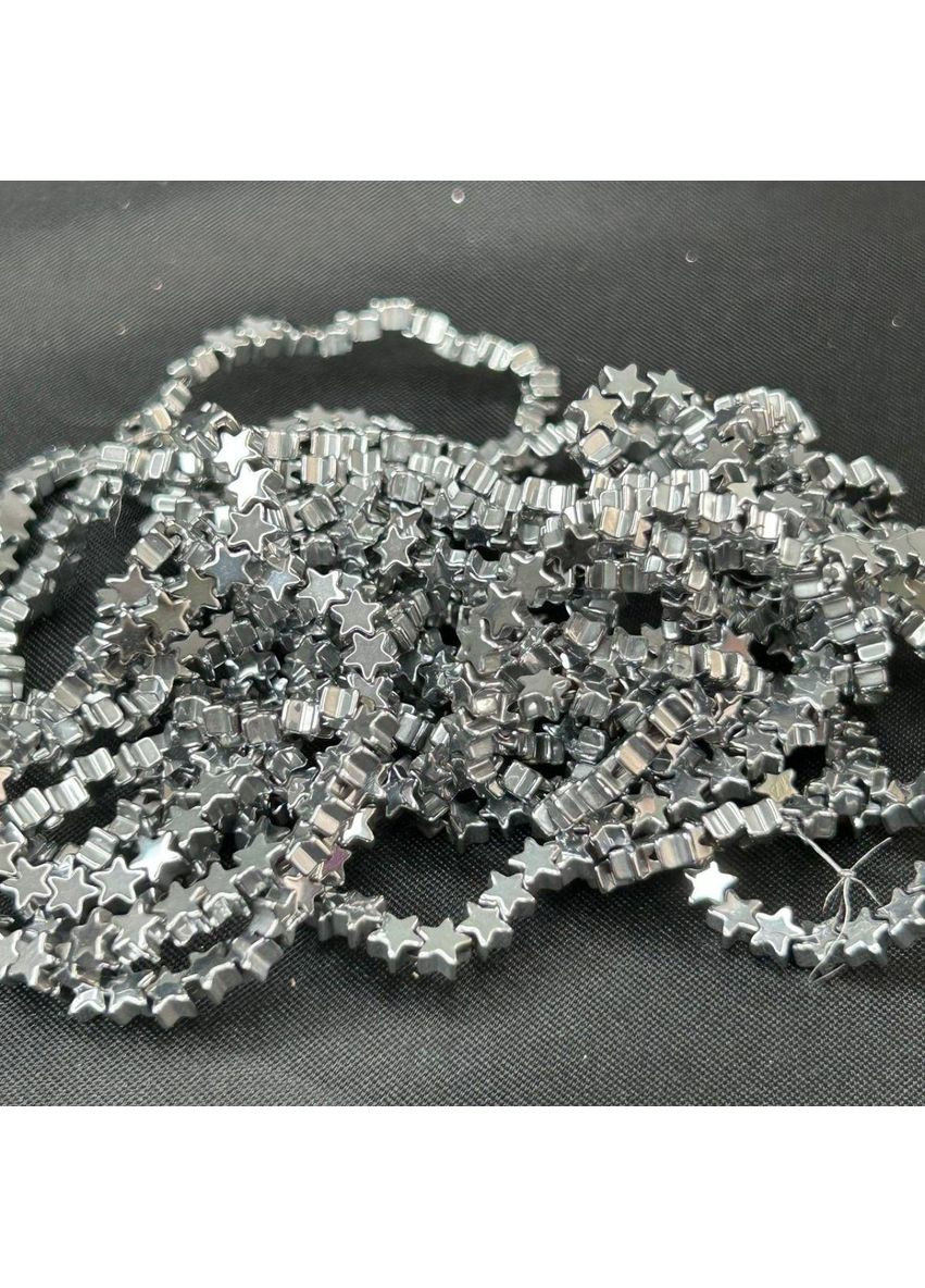 Бусины гематит звездочка 4 мм, (115 шт) - Сталь Plus-plus (354794291)