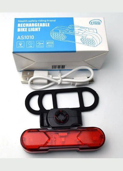 Велосипедний ліхтар задній акумуляторний AS1010 габаритні вогні вело фара червоне світло 4 режими WD (297330915)