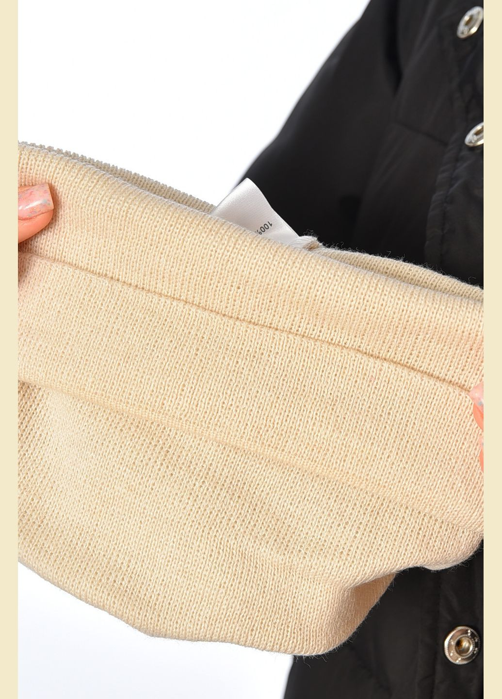 Шапка жіноча демісезонна бежевого кольору Let's Shop (309151585)