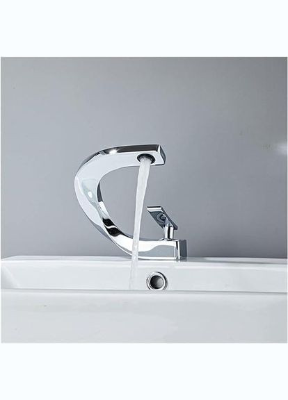 Змішувач для умивальника з теплий і холодний (тільки змішувач без комплекту встановлення, хром) No Brand (301854161)