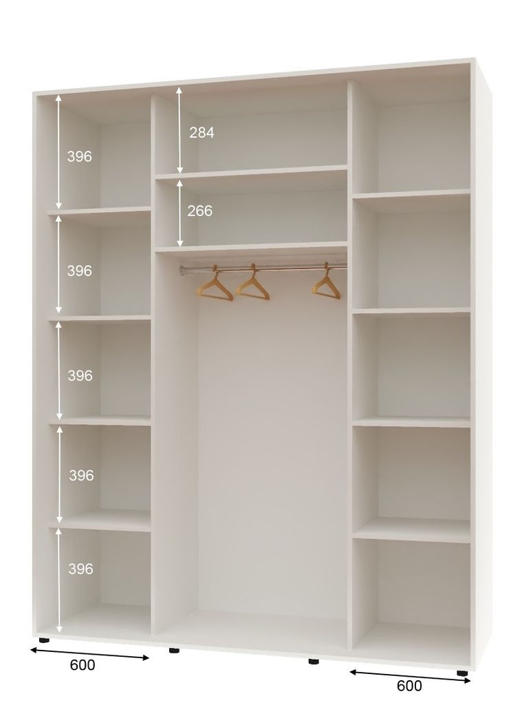 Шафа-купе дводверна 190*60*210 см Білий 2 двері ДСП Максі Комфорт Меблі (360476640)