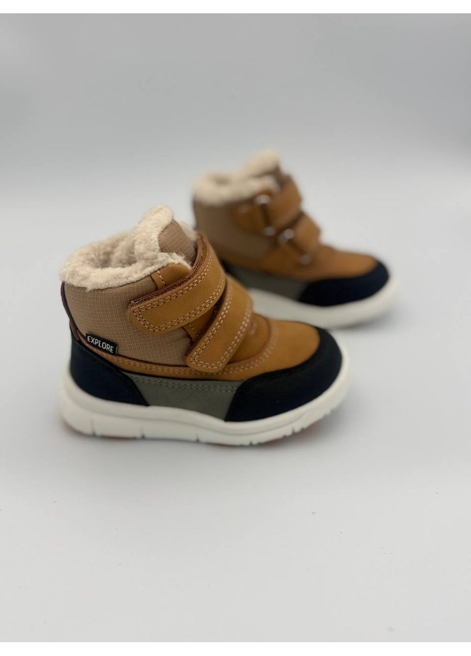 Коричневые осенние почти невесомые ботиночки (еврозима) для самых маленьких ножек Jong Golf