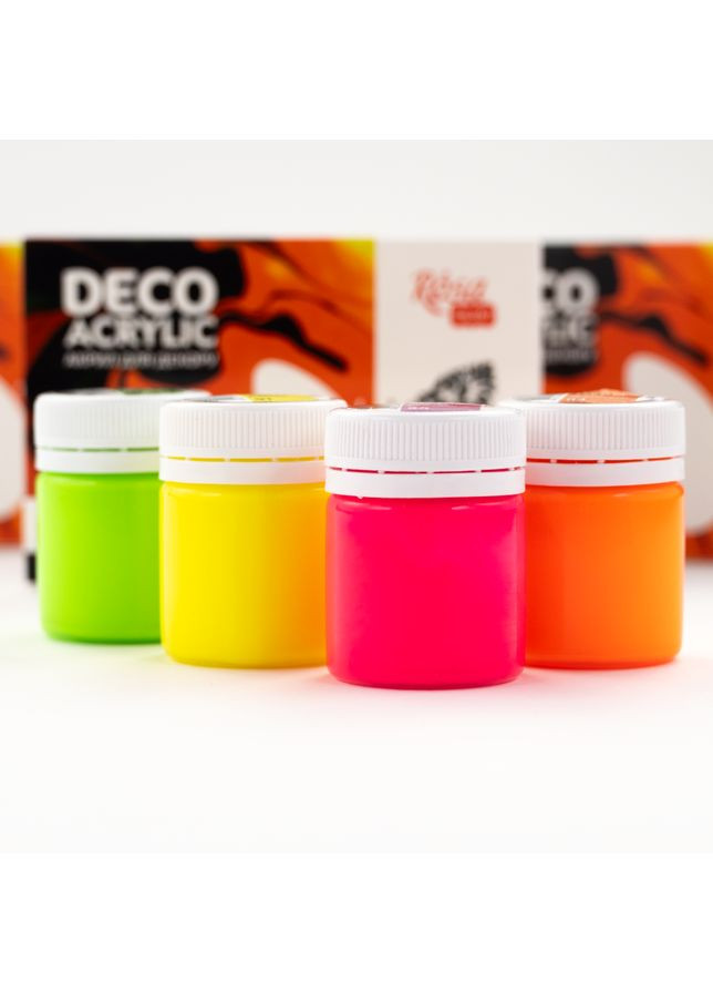 Набор акриловых красок для декора цвета флуоресцентные 6×20 мл Rosa Talent (362661375)