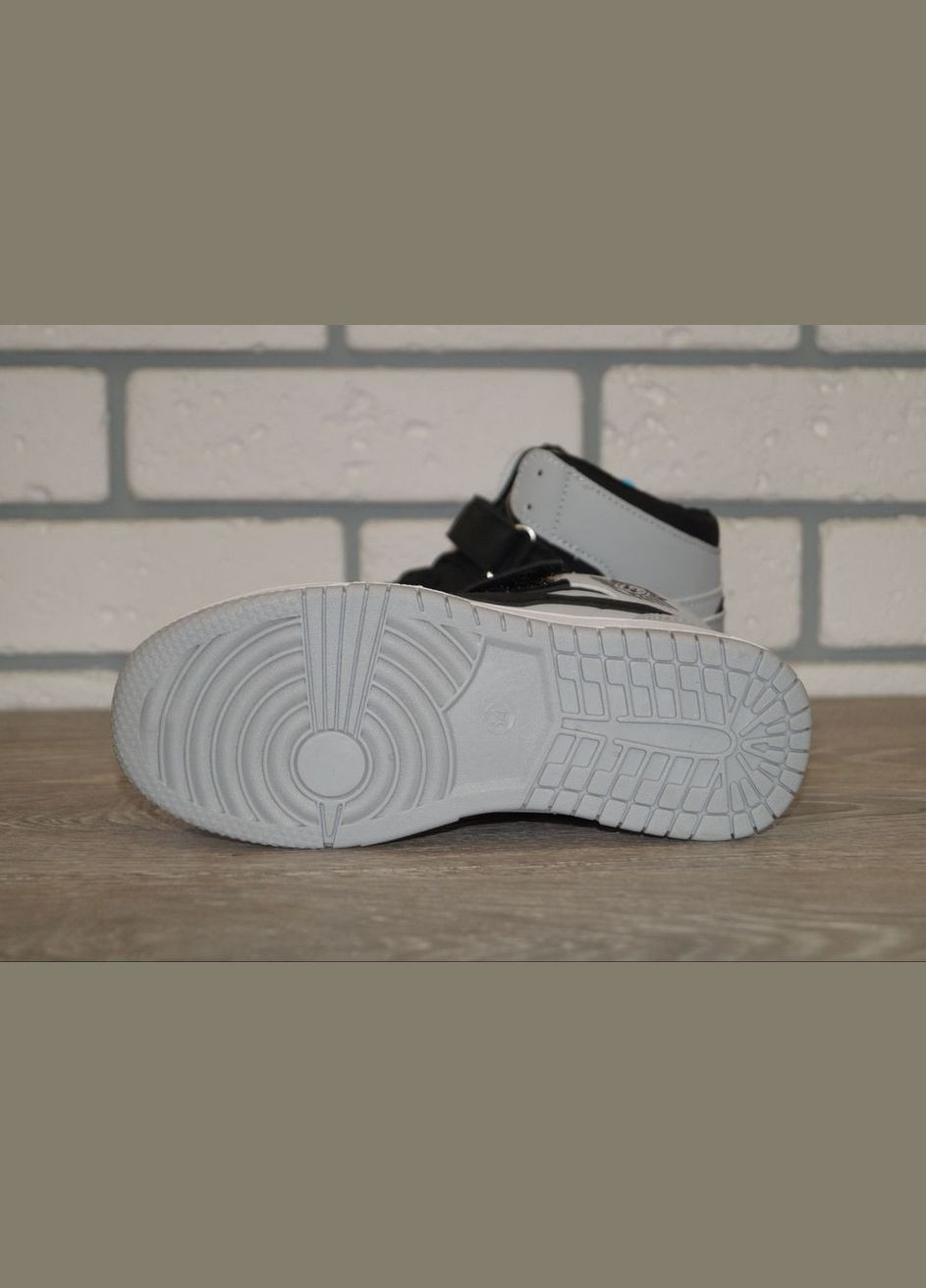 Хайтопи демісезонні дитячі / Черевики демісезонні дитячі сірі з чорним BBT Fashion (300103539)