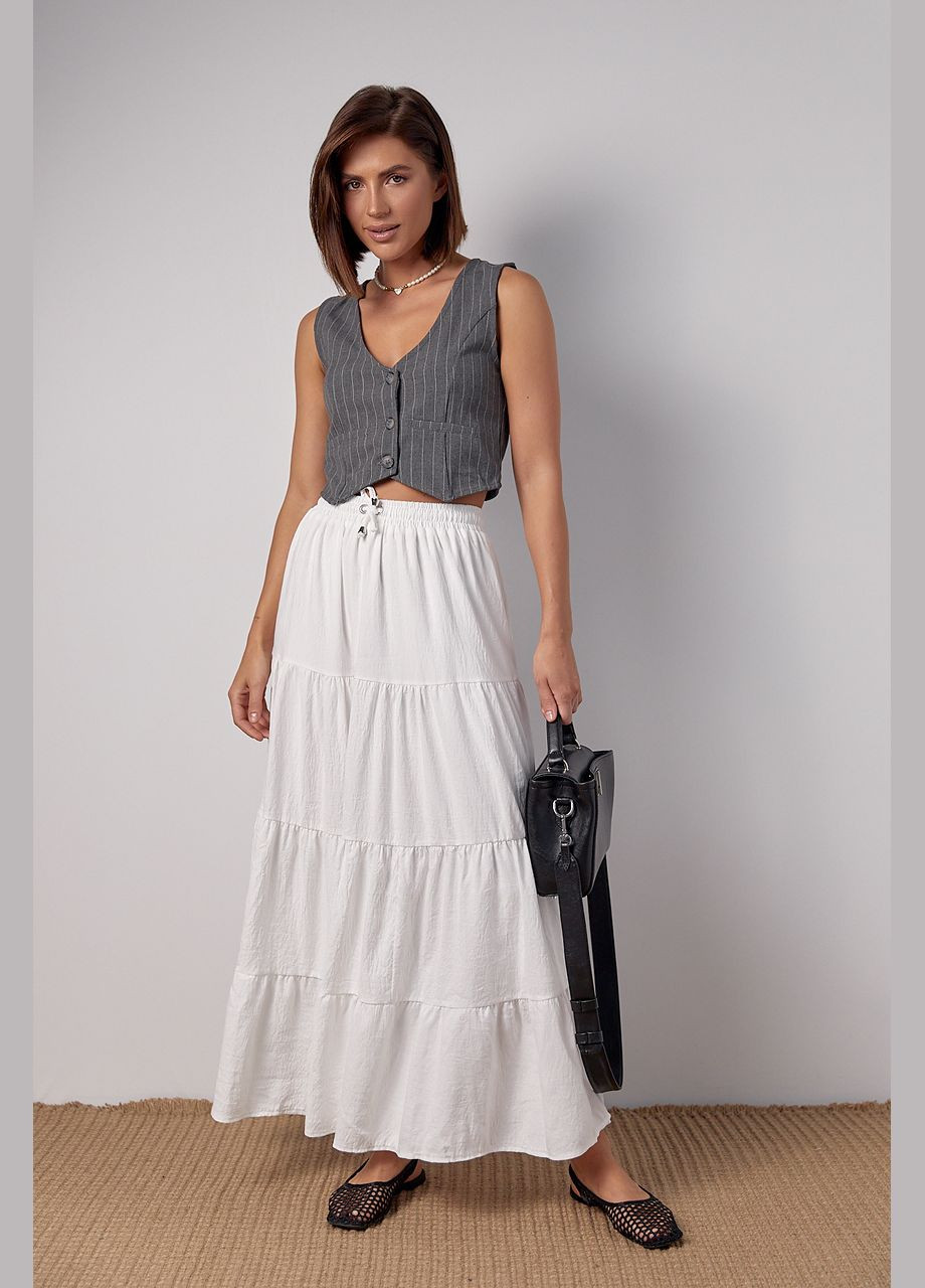 Короткий жіночий жилет у смужку на гудзиках Lurex (297682534)