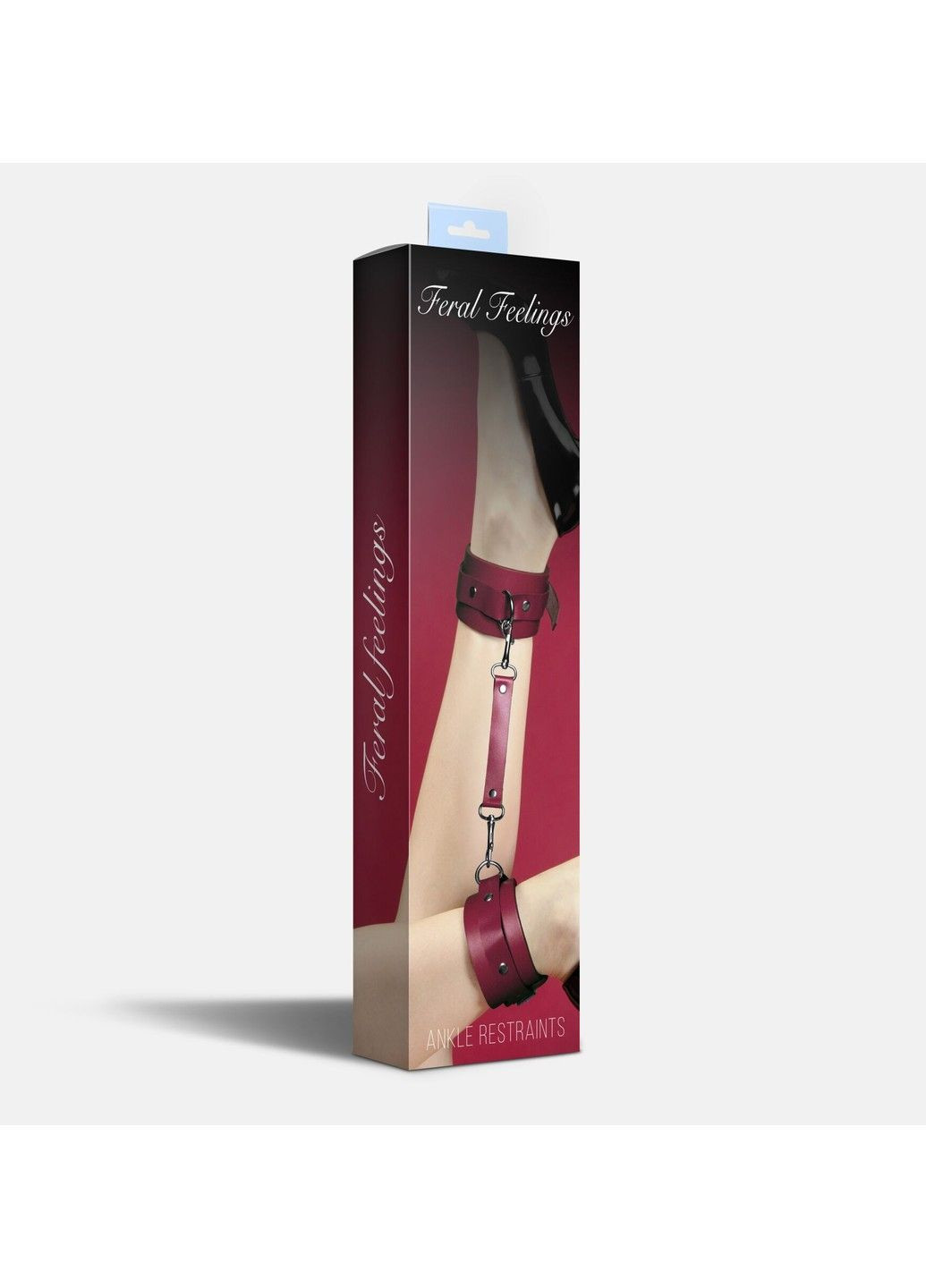 Поножи Ankle Restraints натуральная кожа burgundy БДСМ аксессуар для фиксации Feral Feelings (298473562)