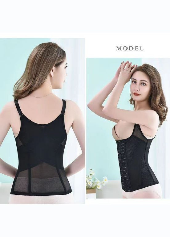 Коректувальна майка-корсет жіноча з відкритим верхом для утягнення талії в сітку з мереживом 6 рядів гачків No Brand Корсет майка Perfect Ultra (340462097)