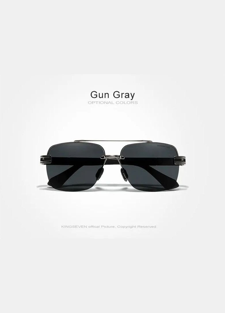 Поляризационные солнцезащитные очки для мужчин и женщин N7666 Gun Gray Box KINGSEVEN (339671917)