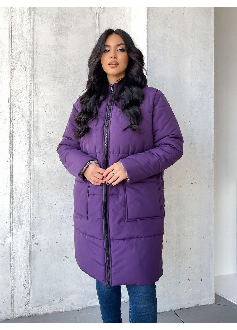 Фиолетовое зимнее Теплое зимнее пальто Sofia