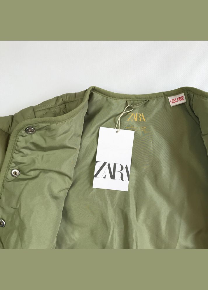 Оливковая (хаки) демисезонная куртка 104 см хаки артикул л516 Zara