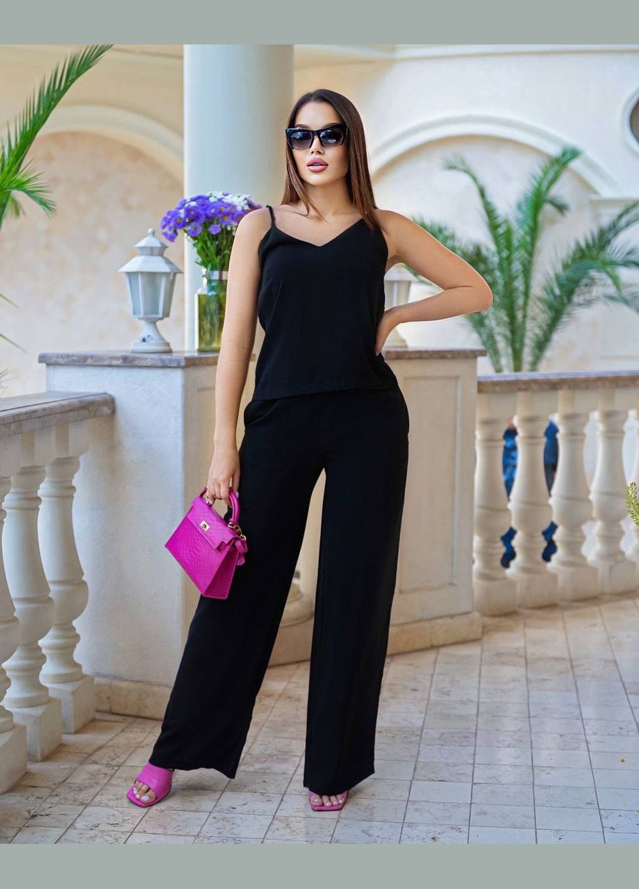 Женский костюм-двойка цвет черный р.50/52 453597 New Trend (286330183)