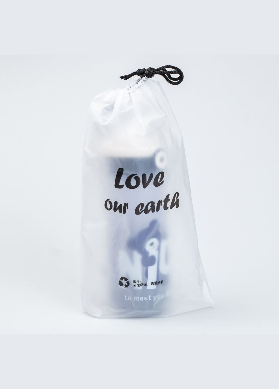 Пляшка для води 620 мл з трубочкою Синя HP17300BL Happy Life (305389880)