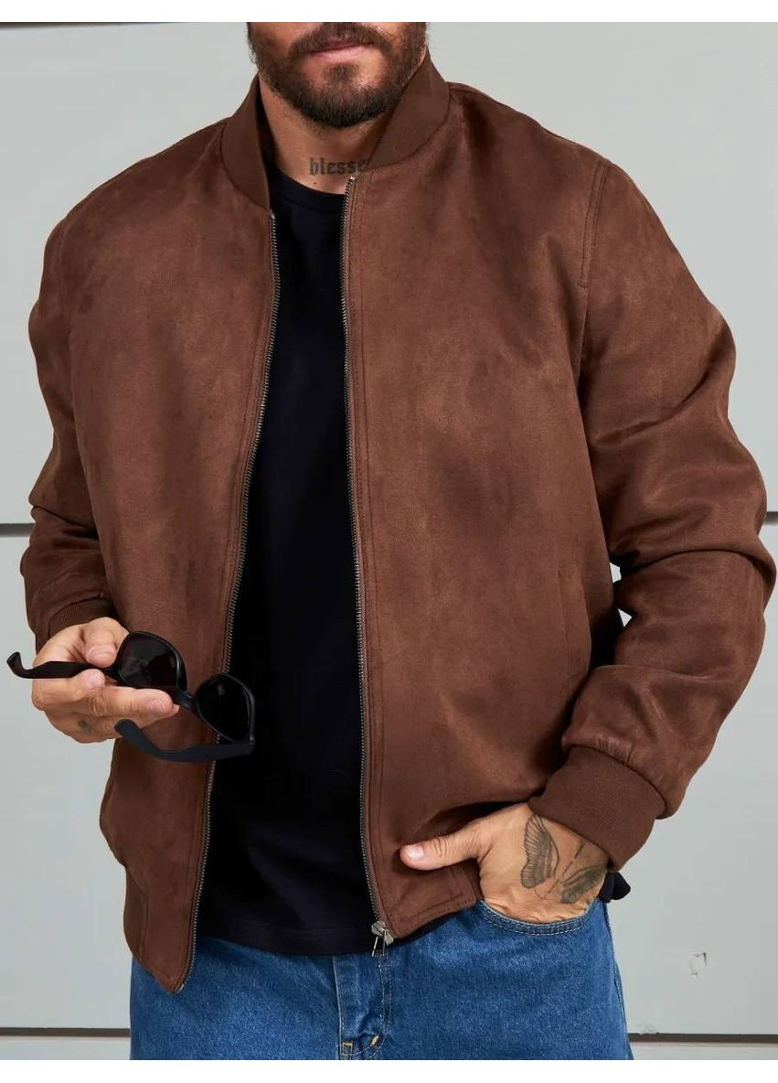 Чоловічий замшевий бомбер Україна на блискавці (355889647)