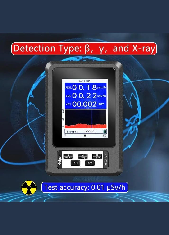 Лічильник Гейгера - Kailishen BR-9b (XR1), дозиметр, лічильник гейгера, радіаційний дозиметр China (325877813)
