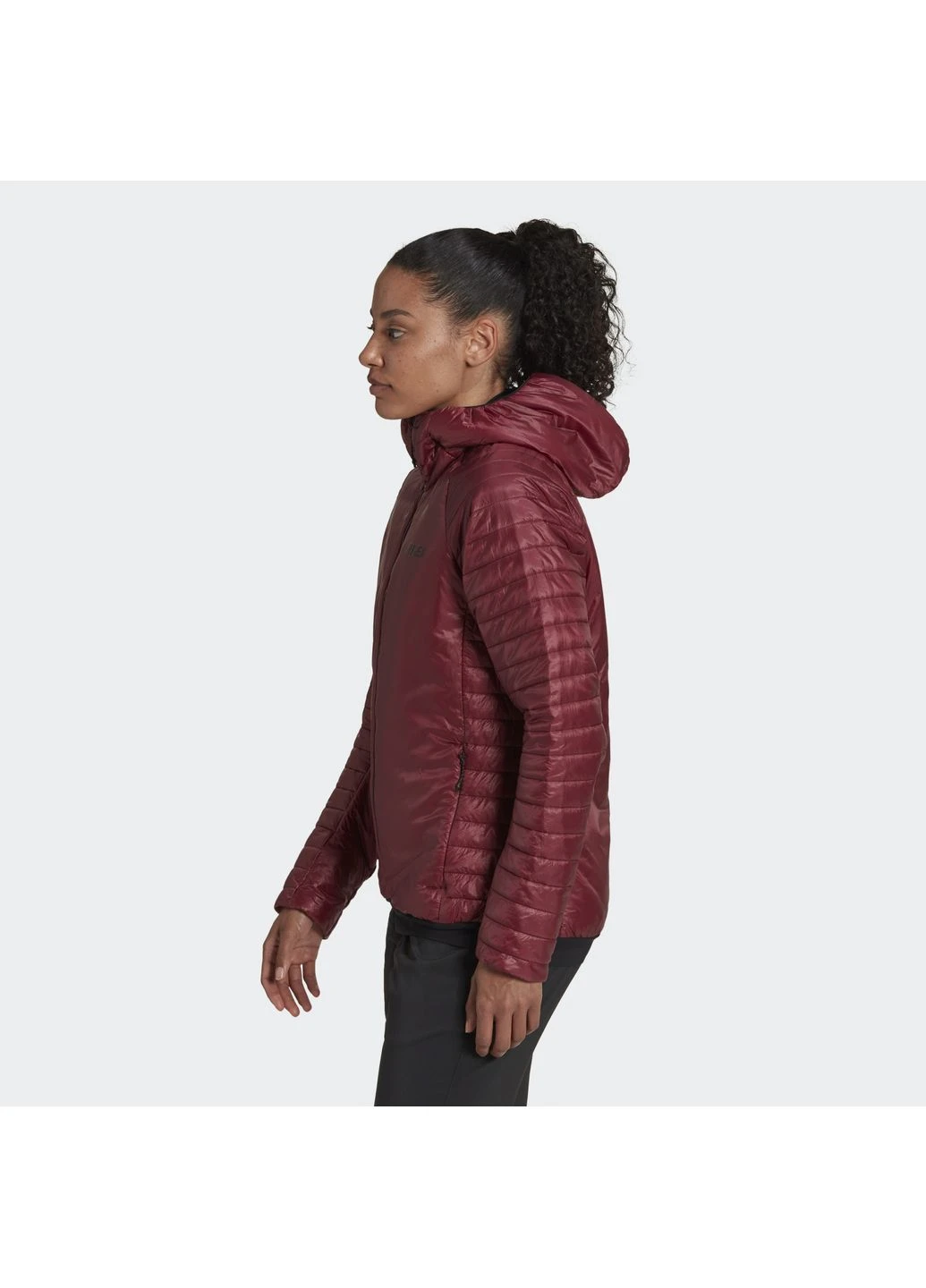 Бордова жіноча бордова куртка h55935 туристична трекінгова adidas Terrex Techrock Primaloft Insulated Padded