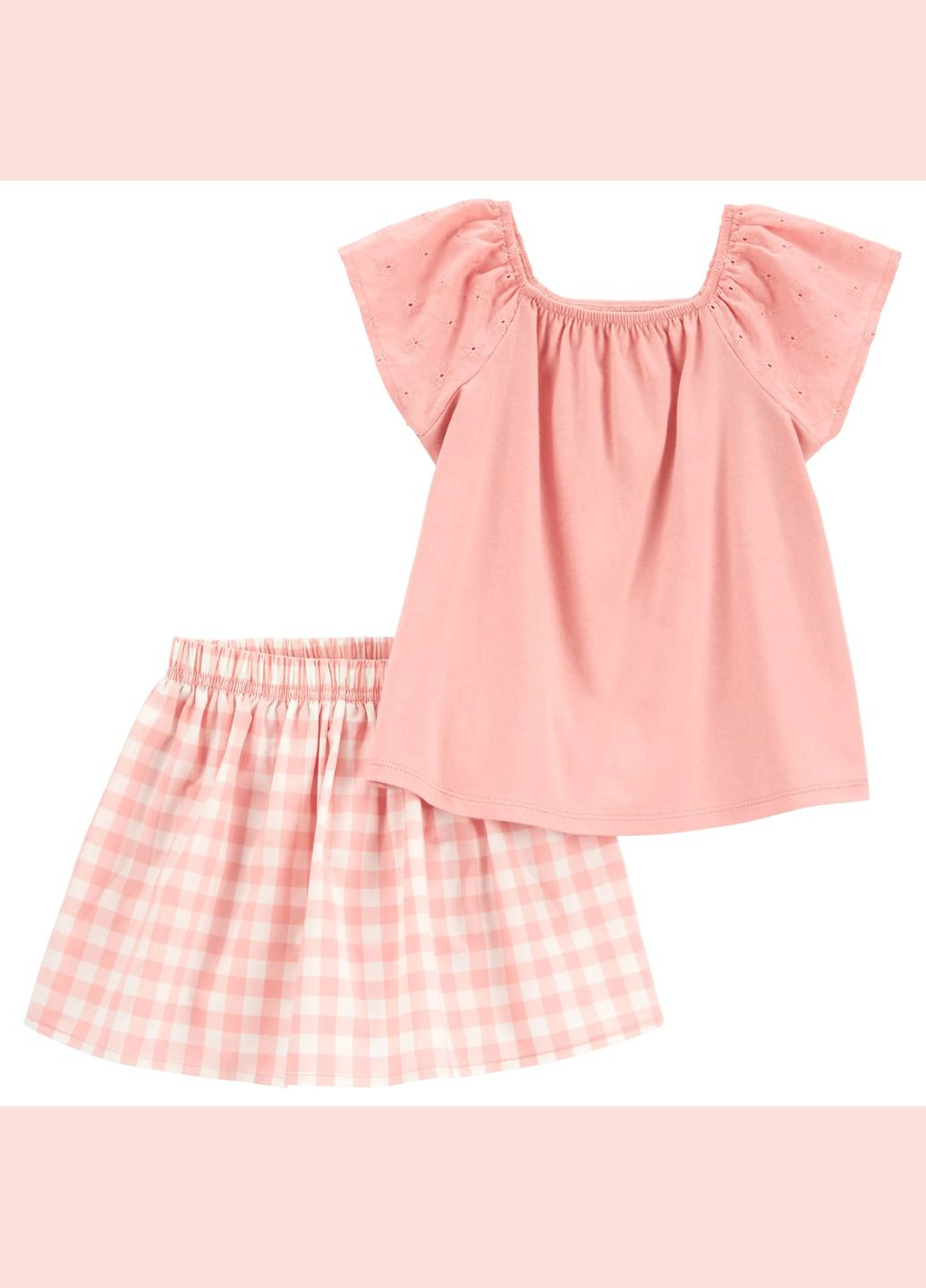 Комбинированный летний комплект 2в1 футболка, юбка для девочки 105-112 см (2s469910_5t) Carter's