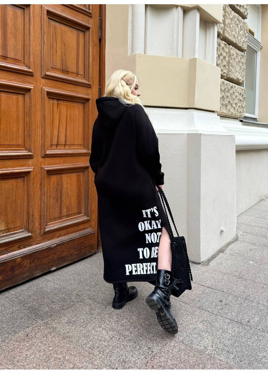 Черное женское платье-худы на флисе Osoblyva