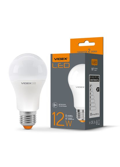 "Сенсор" LED лампа A60e 12W E27 4100K с датчиком движения и освещенности Videx (370252652)