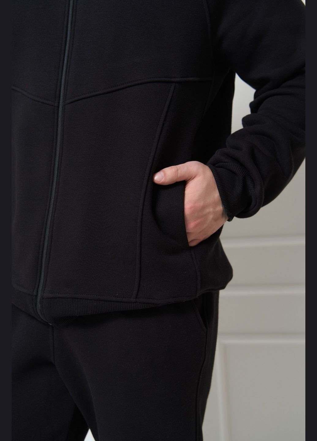 Чоловічий теплий спортивний костюм колір чорний р.M 448683 New Trend (274533521)