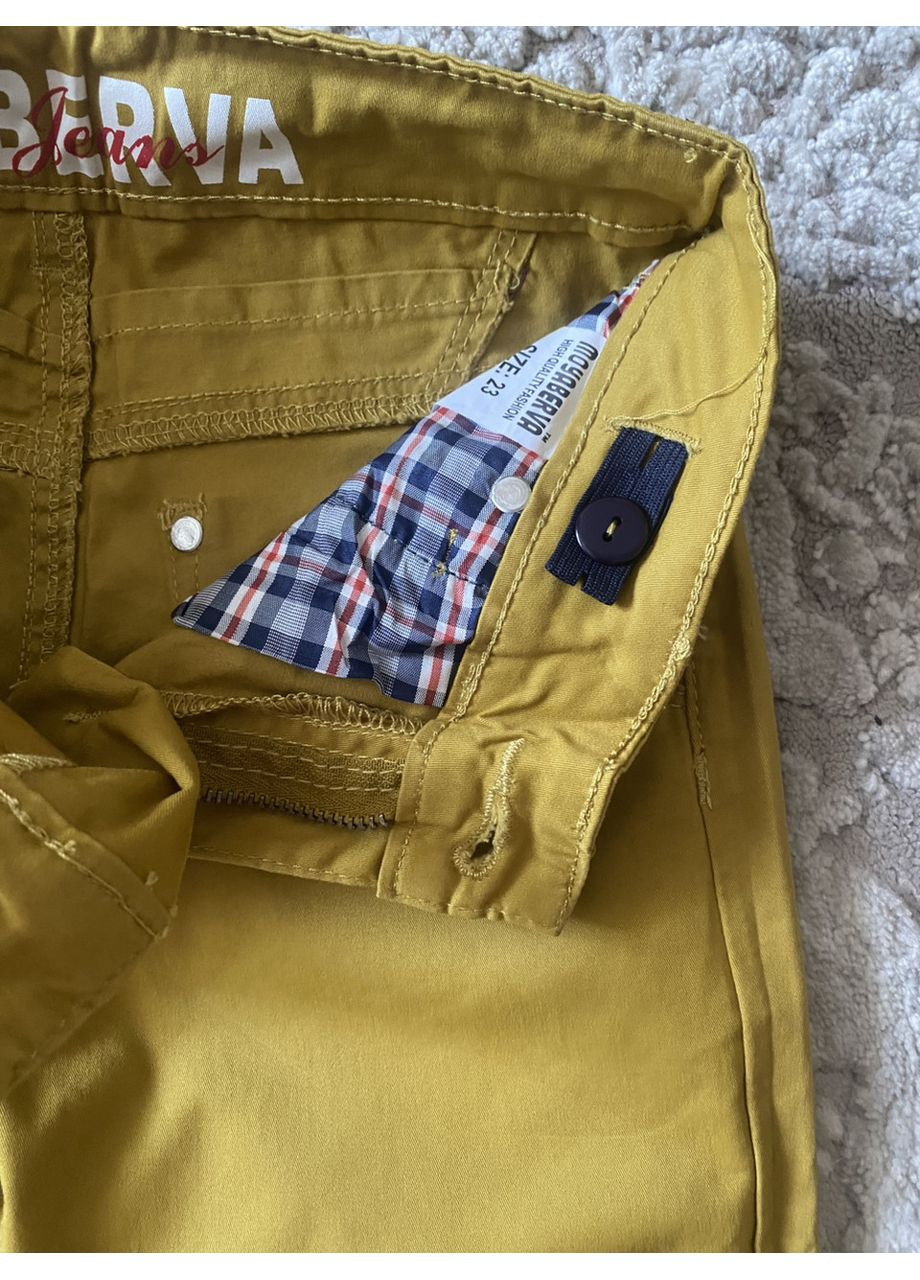 Зеленые детские демисезонные котоновые брюки для мальчика 104-128 No Brand